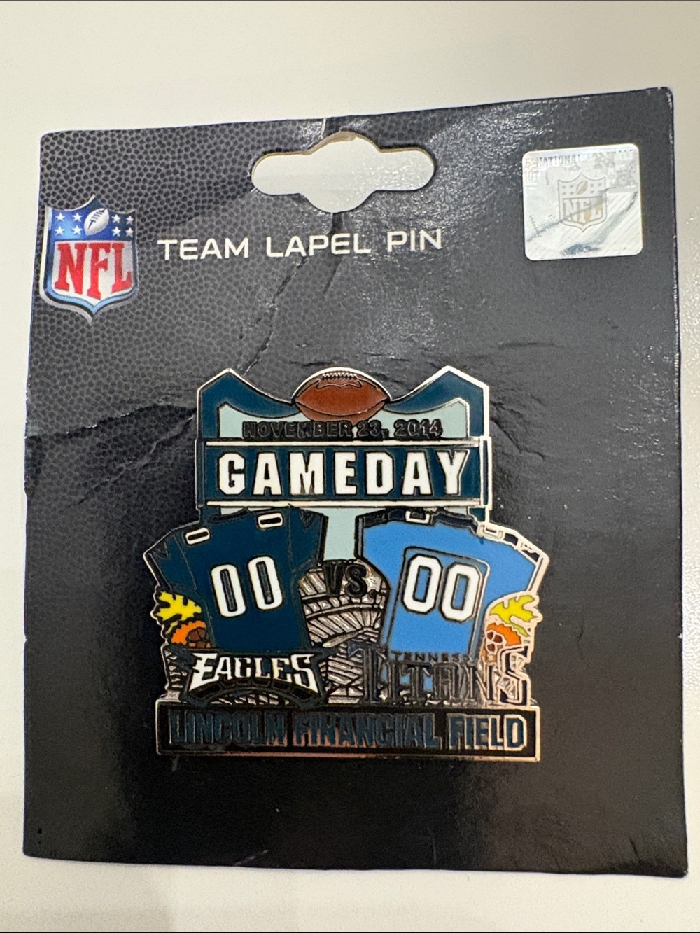 NFL Gameday Team Lapel Pin - Eagles vs. Titans - Teal, Navy, Light Blue